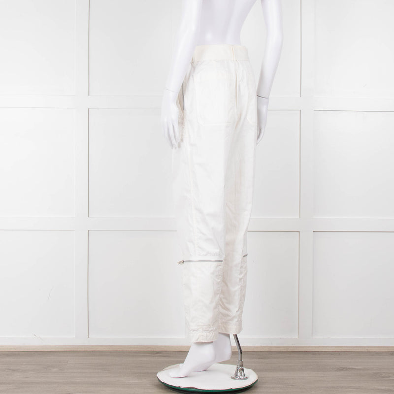 Helmut Lang White Cargo Trousers With Zips