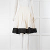 Erdem Cream Floral Textured Pleated Skirts With Black Trim