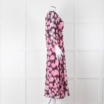 Scanlan Theodore Silk Black  & Pink Floral Maxi Dress