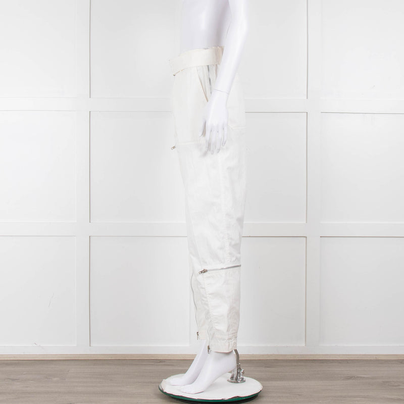 Helmut Lang White Cargo Trousers With Zips
