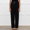 Iro Black Wool High Waisted Belted Trousers