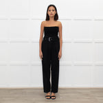 Iro Black Wool High Waisted Belted Trousers