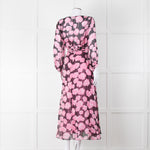 Scanlan Theodore Silk Black  & Pink Floral Maxi Dress