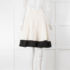 Erdem Cream Floral Textured Pleated Skirts With Black Trim