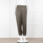 ATM Khaki Snake Print Silk Jogger Style Trousers