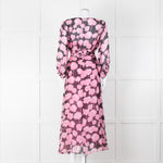 Scanlan Theodore Silk Black  & Pink Floral Maxi Dress