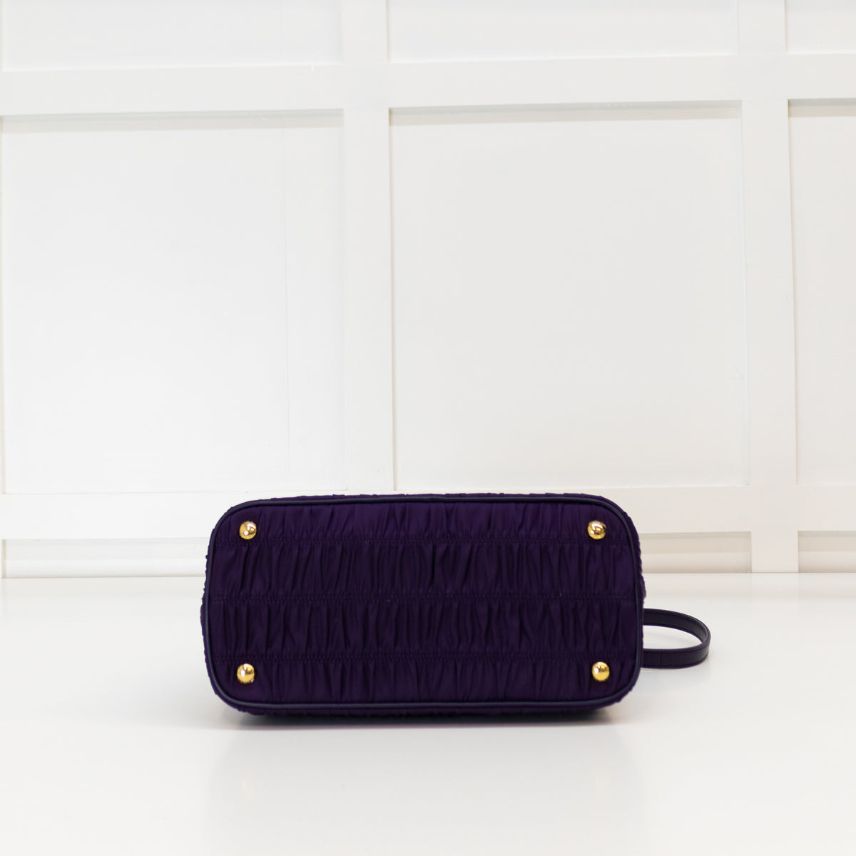 Prada Purple Nylon Gaufre Handbag with Long Strap