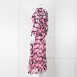 Scanlan Theodore Silk Black  & Pink Floral Maxi Dress