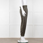 ATM Khaki Snake Print Silk Jogger Style Trousers