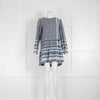 Cecile Copenhagen Blue  Cotton Jacquard Long Sleeve Mini Dress