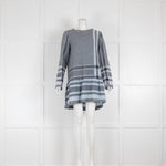 Cecile Copenhagen Blue  Cotton Jacquard Long Sleeve Mini Dress