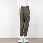 ATM Khaki Snake Print Silk Jogger Style Trousers