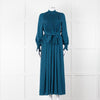 Me + Em Navy & Turquoise Zip Front Dress With Tie