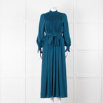 Me + Em Navy & Turquoise Zip Front Dress With Tie
