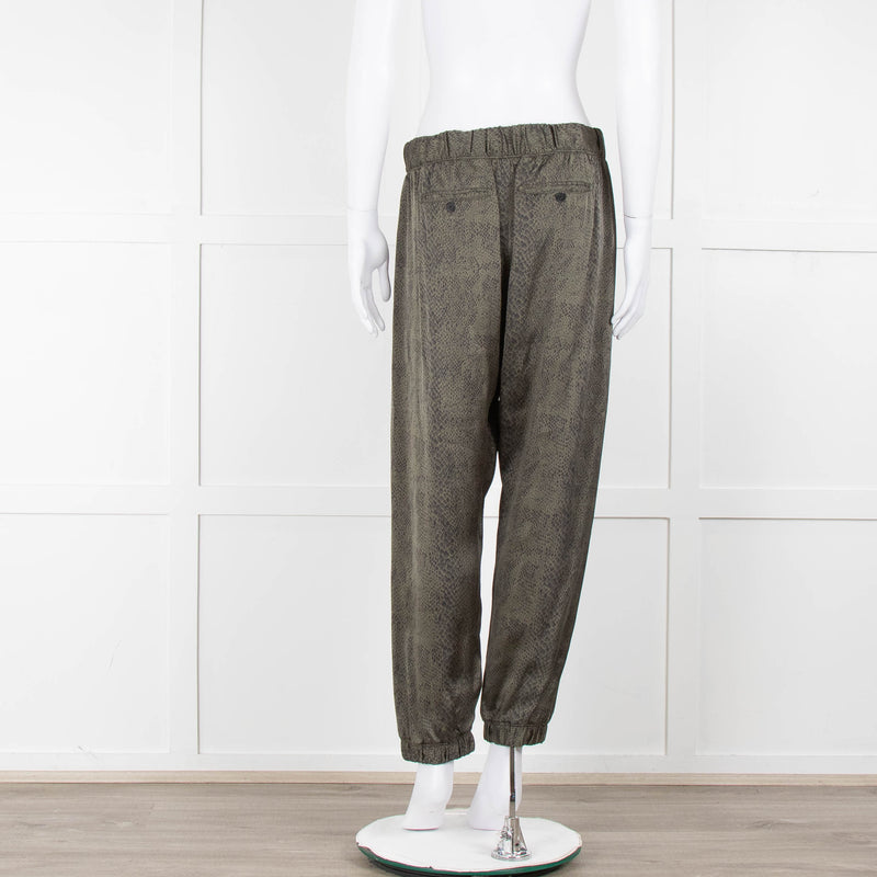 ATM Khaki Snake Print Silk Jogger Style Trousers