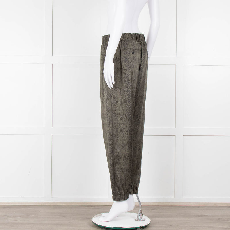 ATM Khaki Snake Print Silk Jogger Style Trousers