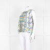 Peter Pilotto Cream Blue Yellow Floral Print Silk Sleeveless Top