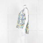 Peter Pilotto Cream Blue Yellow Floral Print Silk Sleeveless Top