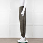 ATM Khaki Snake Print Silk Jogger Style Trousers