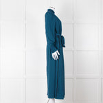 Me + Em Navy & Turquoise Zip Front Dress With Tie