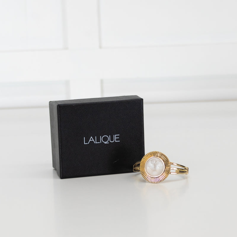 Lalique Gold Plated Sterling Silver Bangle