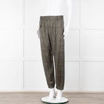 ATM Khaki Snake Print Silk Jogger Style Trousers