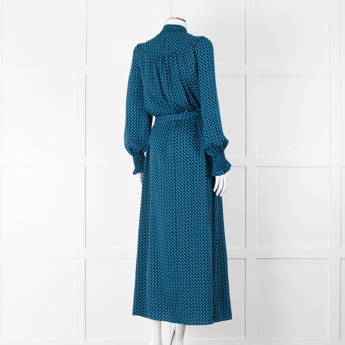 Me + Em Navy & Turquoise Zip Front Dress With Tie