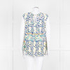 Peter Pilotto Cream Blue Yellow Floral Print Silk Sleeveless Top