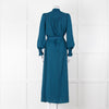 Me + Em Navy & Turquoise Zip Front Dress With Tie