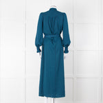 Me + Em Navy & Turquoise Zip Front Dress With Tie