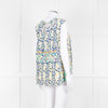 Peter Pilotto Cream Blue Yellow Floral Print Silk Sleeveless Top