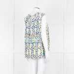 Peter Pilotto Cream Blue Yellow Floral Print Silk Sleeveless Top