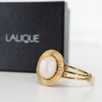 Lalique Gold Plated Sterling Silver Bangle