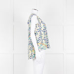Peter Pilotto Cream Blue Yellow Floral Print Silk Sleeveless Top