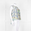 Peter Pilotto Cream Blue Yellow Floral Print Silk Sleeveless Top