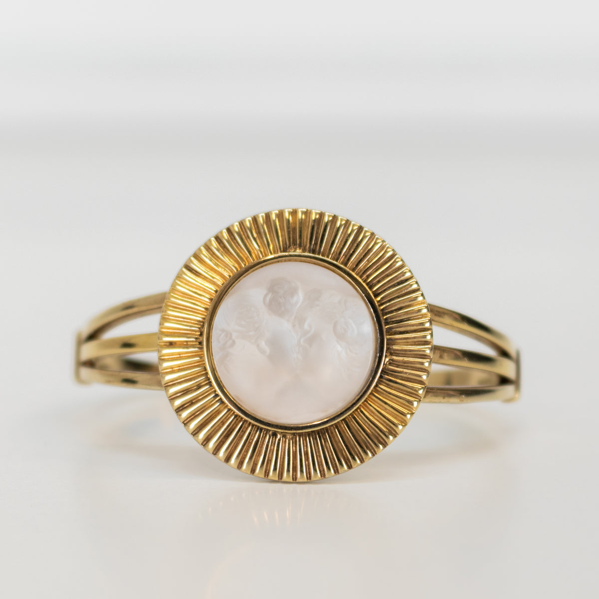 Lalique Gold Plated Sterling Silver Bangle