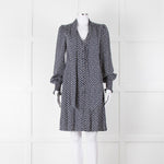 Me + Em Navy Polka Dot Flower Short Fit & Flare Dress