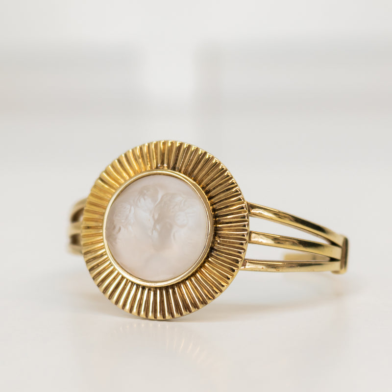 Lalique Gold Plated Sterling Silver Bangle