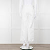 Sandro White Denim Braided Waist Front Pocket Detail Wide Leg Jeans