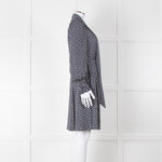 Me + Em Navy Polka Dot Flower Short Fit & Flare Dress