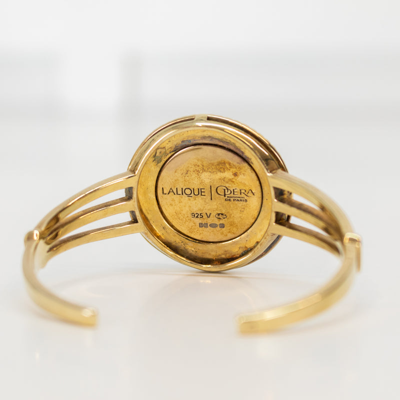 Lalique Gold Plated Sterling Silver Bangle