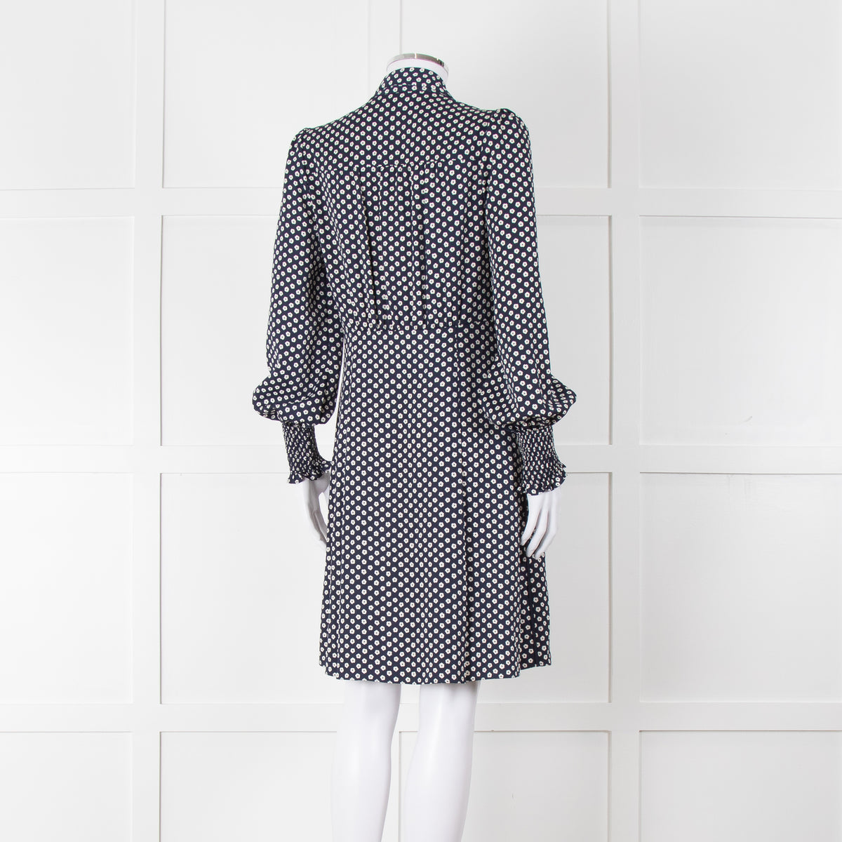 Me + Em Navy Polka Dot Flower Short Fit & Flare Dress