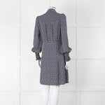 Me + Em Navy Polka Dot Flower Short Fit & Flare Dress