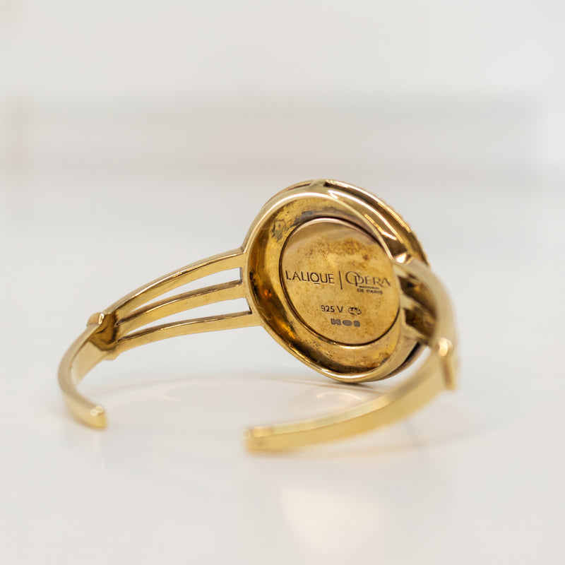 Lalique Gold Plated Sterling Silver Bangle