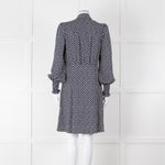Me + Em Navy Polka Dot Flower Short Fit & Flare Dress