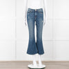 Frame Blue Denim Flared Cropped Jeans