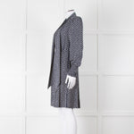 Me + Em Navy Polka Dot Flower Short Fit & Flare Dress