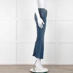 Frame Blue Denim Flared Cropped Jeans