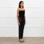 Joseph Black Leather and Gabardine Leggings