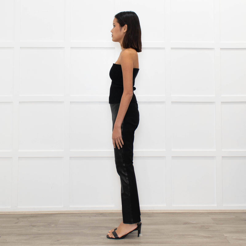 Joseph Black Leather and Gabardine Leggings
